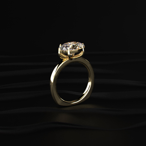 Anillo de Moissanita Ovalada de 3.35ct Hecho a Mano con Diseño East West, Tallo Europeo, Ajuste Cómodo, Oro Blanco y Platino, Fabricante de Diamantes de Moissanita - Product Image 3