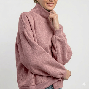 Sudadera Oversize de Cuello Alto para Mujer, Colección Premium Lifestyle, Corte Holgado, Fabricante Mayorista - Product Image 1