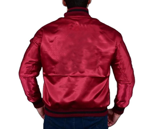 Best Selling Custom Satin Baseball <b>Jacket</b> High Quality Fabric Solid Color <b>Varsity</b> <b>Jacket</b> for <b>Men</b> Women Fashionable Winter - Product Image 4