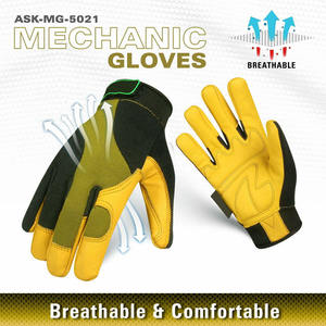 Guantes de Trabajo Mecánicos de Cuero Vacuno Antideslizantes y Duraderos al por Mayor con Muñequera Ajustable, Resistentes al Calor para Seguridad Industrial - Product Image 2