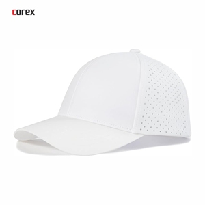 Gorra de Béisbol Blanca de 6 Paneles, Transpirable, de Malla, Ajustada, Unisex, para Exteriores, Primavera, Verano, Casual, para Adultos - Product Image 1