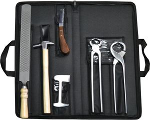 Kit d'outils professionnels pour fermeurs : Râpe, marteau, coupe-ongles, couteau à sabots, testeur, polisseur, instruments vétérinaires, kit d'entretien des sabots, 8 pièces - Product Image 4