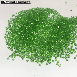 Venta al por mayor de piedras preciosas sueltas de tsavorita verde natural facetadas de forma redonda para la fabricación de joyas, tamaño pequeño de 1 mm a 3 mm. - Product Image 3