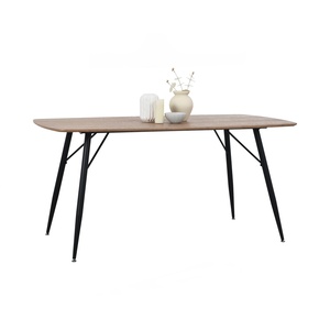 Mesa de Comedor Industrial Moderna y Minimalista, Tablero de Madera de Fresno Natural, Patas de Metal, Mesa de Cocina Rectangular para el Hogar o Restaurante - Product Image 2