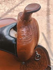 Selle de cheval de haute qualité en cuir de cheval, pour spectacle western, barrel racing et trail, portable, avec accessoires assortis - Product Image 2