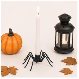<b>Black</b> Metal Spider Taper Candle <b>Holder</b> for Spooky Halloween Table Decor <b>Candlestick</b> Stand for Haunted House Party & Home Decor - Product Image 4