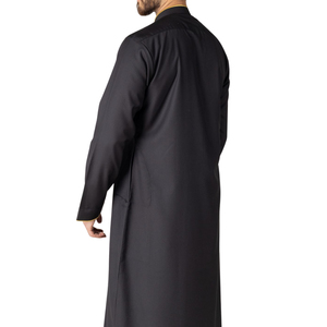 Nuevo Thobe Negro de Lujo para Hombre 2026, Bordado Dorado, Jubba Saudí, Ropa Islámica, Túnica Árabe para Hombre, Kandura, Dishdasha - Product Image 2