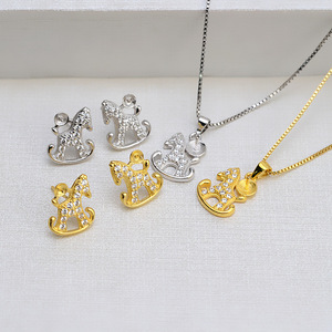S925 Silver DIY <b>Pearl</b> <b>Set</b> Accessories Female Pendant Ring Earring with Zodiac Horse Earnail Empty Tray 1335-Fashion Jewelry <b>Sets</b> - Product Image 1
