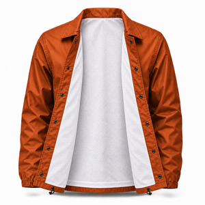 Waterproof Coach <b>Jacket</b> <b>Mens</b> Custom Embroidery Snap Button Lightweight Windbreaker Streetwear Wholesale Supplier - Product Image 3