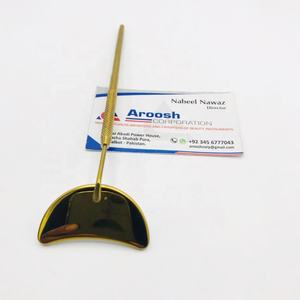 Pinzas de Punta puntiaguda para pestañas de artista de belleza sostenible al por mayor, extensión de pestañas con etiqueta privada y espejo dorado de media luna - Product Image 1