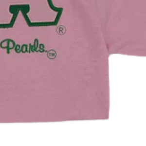 Pretty Girls Wear - Camiseta con cuello redondo y veinte perlas para mujer, estilo casual griego, colores verde y rosa - Product Image 4