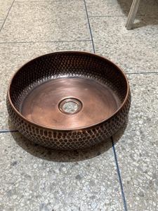 Handmade Hammered Copper Vessel Sink Luxury Modern <b>Bathroom</b> <b>Vanity</b> Wash Basin Decorative Copper Bowl Sink <b>Rustic</b> <b>Bathroom</b> Basin - Product Image 1