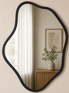 Miroir sur pied avec écran LED en verre concave encadré, style Art déco de luxe, décoration intérieure SN HANDICRAFTS (Delhi) - Product Image 1