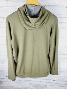 Sweat-shirt à capuche zippé blanc pour homme, coupe classique, couleur unie, style décontracté, tissu en molleton français - Product Image 1