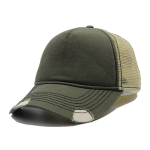 5 Panel Canvas Mesh Trucker <b>Hat</b> Custom Logo Embroidery Unisex Polyester <b>Summer</b> Sports Cap Wholesale - Product Image 2