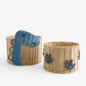 New Adorable Dino Paper Toy <b>Basket</b> Kids Storage Bin Dinosaur Organizer <b>Hamper</b> <b>For</b> Nursery Bedroom Toy Storage Home Decoration - Product Image 1