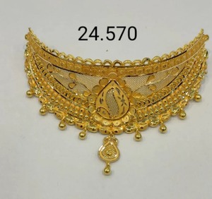 Juego de Collar de Novia Chapado en Oro de 24K para Boda y Fiesta - Product Image 1