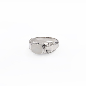 925 Sterling Silver Natural White <b>Moonstone</b> Ring Rhodium Plated OEM ODM Fine <b>Jewelry</b> - Product Image 2