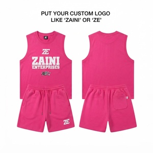 เสื้อกล้ามผู้ชายพร้อมกางเกงขาสั้น ชุดพรีเมียม ผ้าคอตตอนผสม 240 GSM เนื้อนุ่ม ระบายอากาศดี คอกลม ไร้ตะเข็บ ตรวจจับรอยต่อแบบไร้รอยต่อ สไตล์วินเทจ - Product Image 1