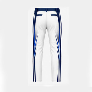 Pantalones de Béisbol Sublimados, Corte Ajustado, Transpirables, de Secado Rápido, Diseño a Rayas con Bolsillos, Patrón Blanco y Azul, Venta al Por Mayor - Product Image 3