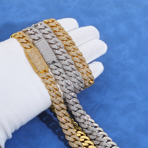 Bracelet en argent 925 avec diamants de laboratoire, style cubain, léger, certifié, serti de diamants, bijoux de luxe pour hommes, style hip-hop - Product Image 4
