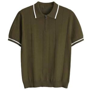Polo de Bloques de Color Estilo Universitario con Media Cremallera y Manga Corta, Camisetas Polo Cómodas para Hombre a Precio Económico 2026 - Product Image 3