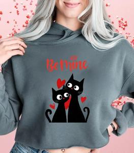 Sudadera con capucha Be Mine Cats |   Gato Corazón de San Valentín - Product Image 3