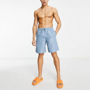 Summer New Popular Design Comfortable Durable 4-Way Stretch Solid Front Quick Dry Breathable <b>Men</b> Beach Volleyball Board Shorts - Product Image 2