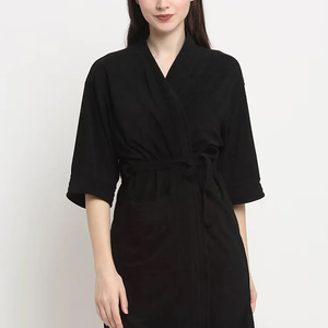 <b>Lightweight</b> Waffle Bathrobe Breathable Cotton Spa Robe Hotel <b>Dressing</b> <b>Gown</b> with Belt Bathrobe - Product Image 4