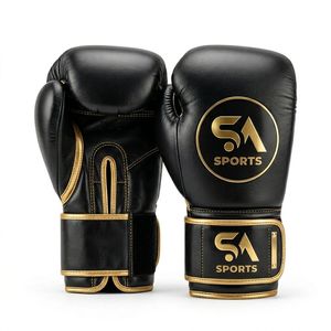 Gold Trimmed High Impact Hook and Loop Wrist Support Breathable Training Mitts Premium SA Sports Boxing Gloves - Product Image 1