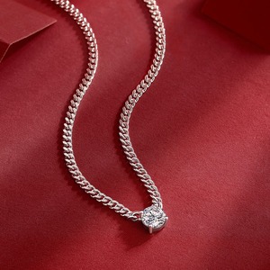 Vente flash - Collier en argent sterling 925 de luxe avec diamant moissanite - Collier pour mariage, anniversaire - Cadeau de bijoux au prix d'exportation - Product Image 5