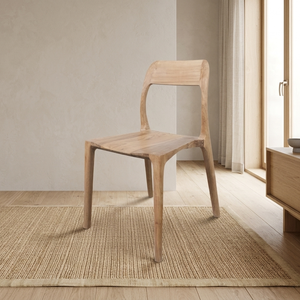 Chaise de salle à manger moderne Milloo en teck massif écologique de qualité supérieure avec un design minimaliste sans couture pour le mobilier de salon - Product Image 1