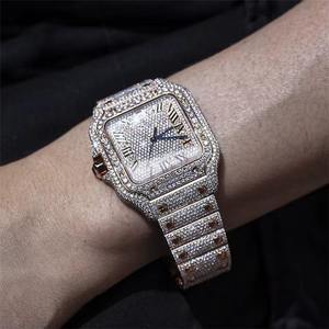 Reloj de Lujo Premium ETA Automático Mecánico con Moissanita VVS Corte D, Totalmente Adornado con Diamantes, Estilo Hip Hop, Resistente al Agua 10 Bar, Zafiro - Product Image 3