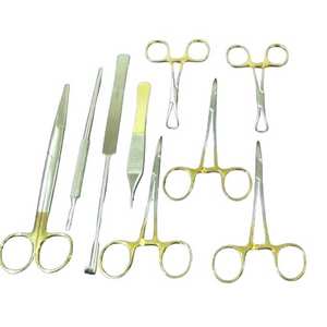 Juego de 17 Piezas de Instrumentos Quirúrgicos Ortopédicos con Mango Dorado, Herramientas Quirúrgicas de Acero para Operaciones Veterinarias en Caballos - Product Image 2