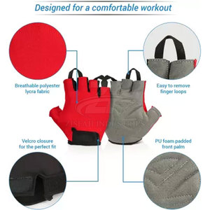 Guantes de gimnasio hechos de cuero/neopreno para hombres y mujeres con correas ajustables para la muñeca para entrenamiento de fitness y ejercicios en el gimnasio. - Product Image 2
