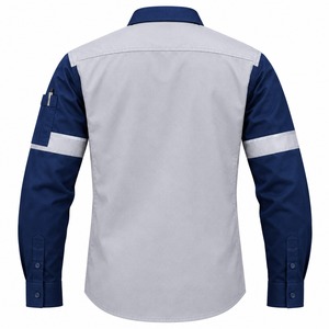 Ropa de Trabajo, Camisa de Trabajo de Alta Visibilidad para Hombre, Reflectante, de Poliéster, Manga Larga, Uniforme de Seguridad, Azul Gris - Product Image 2