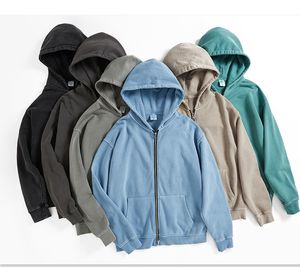 Sweats à capuche zippés de haute qualité 2026, 100 % coton, 300 grammes, impression par décharge, service OEM - Product Image 1