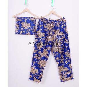 Ensemble de pyjama décontracté pour femmes imprimé sur mesure, à fleurs, 100% coton, avec taille élastique et manches longues, pour l'automne/le printemps/l'été - Product Image 3