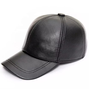 Professional Manufacture Customized Logo <b>Men</b> Leather <b>Flat</b> Top <b>Caps</b> Hats Top Low MOQ Baseball <b>Cap</b> - Product Image 5