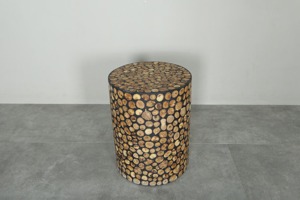 Tabouret avec incrustation d'os, décoration d'intérieur unique, incrustation d'os artisanale, tabouret élégant, meubles faits à la main, décoration de salon - Product Image 6
