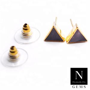 Joyas triangulares de piedras preciosas geométricas para mujer chapadas en oro de 18K - Product Image 2