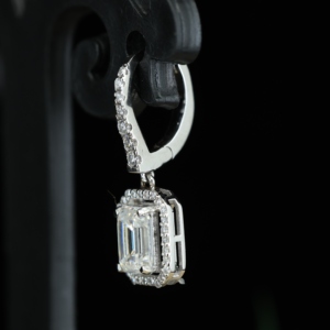 Cubic Dangle Screw <b>Back</b> <b>Earring</b> Jewelry 925 Solid Sterling <b>Silver</b> with Claw Setting Freshwater Pearl Moissanite for Wholesale - Product Image 4