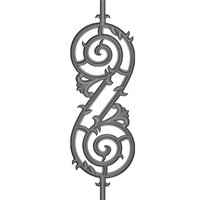 Balustre en fonte, composant d'escalier ornemental pour une décoration durable de la maison et des bâtiments, fer forgé décoratif