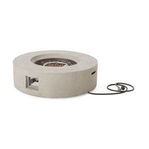 Brasero extérieur rond en béton MgO de 50 000 BTU, gris clair - Couvercle de réservoir non inclus - Product Image 5