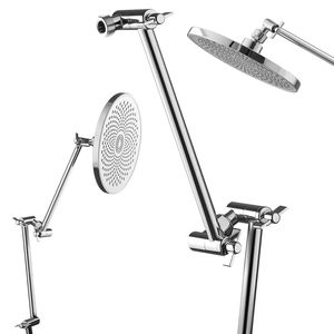 Brazo de Extensión para Cabezal de Ducha de Latón de 16 Pulgadas, Flexible, Ajustable en Ángulo y Altura, Acabado Cromado, Accesorios para Grifo de Baño G1/2 - Product Image 1