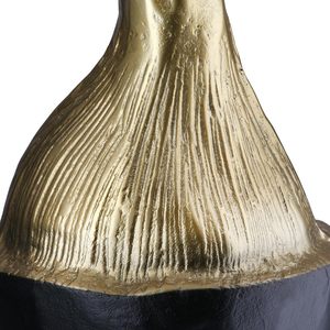Jarrón Decorativo Contemporáneo de Metal Negro y Dorado para Mesa, Hecho a Mano, con Textura Geométrica y Diseño Decorativo - Product Image 3