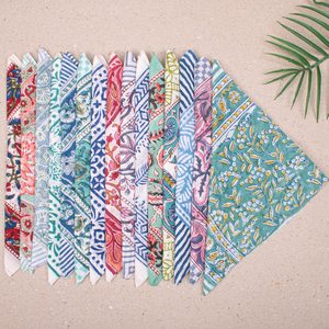 Bandanas en coton biologique faits à la main, 15 pièces, unisexe, bandeau de motard, écharpe de cou bohème, cadeau tendance, haute qualité pour femme, pour l'extérieur - Product Image 3
