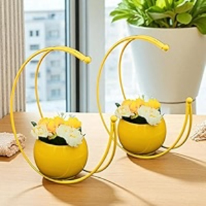 Florero de metal dorado de lujo con forma de luna, maceta decorativa geométrica moderna de hierro para centro de mesa y decoración del hogar para la sala de estar - Product Image 2