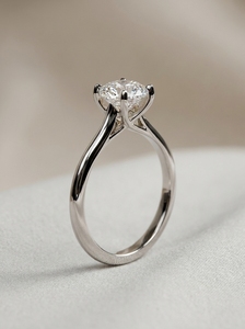 Moissanite Engagement <b>Ring</b> Set 925 <b>Silver</b> Gold Plated Prong Setting Promise <b>Ring</b> <b>Solitaire</b> <b>Ring</b> for Wedding Anniversary Gift - Product Image 1