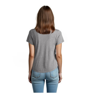 T-shirt pour femme en coton 100% pur, design personnalisé, coupe confortable, style décontracté avec motif imprimé - Product Image 2